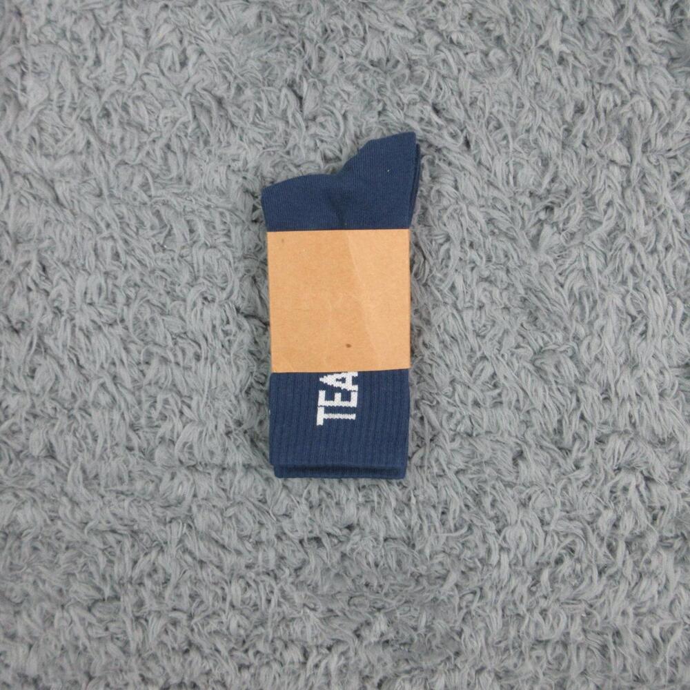 SKIMS Socks Womens One Size Blue Logo Crew Mid Calf Cotton Blend Cozy NWT
